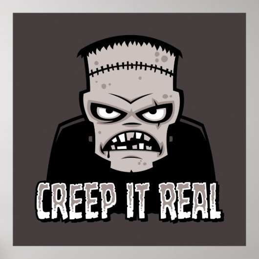 Klassiek Creep It Real Horror Frankenstein Design Poster (Voorkant)