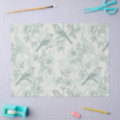 Klassiek Crème Munt Vogeltuin Toile Patroon Tissuepapier (Craft)