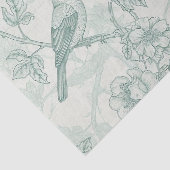 Klassiek Crème Munt Vogeltuin Toile Patroon Tissuepapier (Detail)