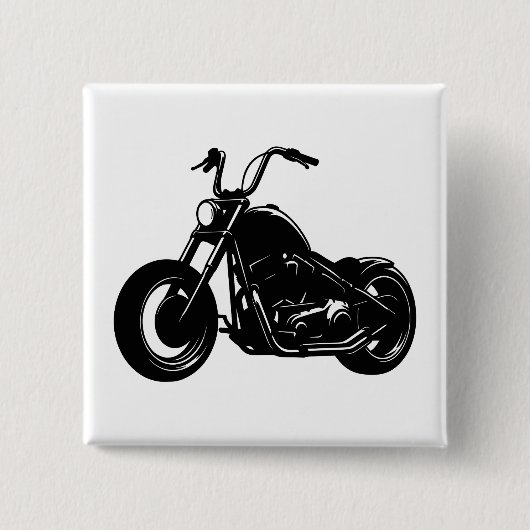 Klassiek Cruiser Motorfietsontwerp Vierkante Button 5,1 Cm (Voorkant)