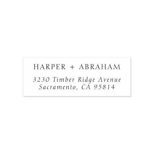 Klassiek cursief bruiloft met dubbele namen Retour Zelfinktende Stempel (Design)