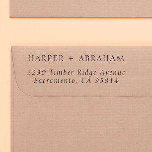 Klassiek cursief bruiloft met dubbele namen Retour Zelfinktende Stempel