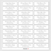 Klassiek Cursief Script Bruiloft Gast Namen Adres Sticker (Vel)