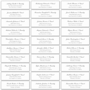 Klassiek Cursief Script Bruiloft Gast Namen Adres Sticker