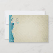  klassiek curvy ontwerp | Turkoois RSVP Kaartje (Achterkant)