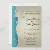 klassiek curvy ontwerp | turquoise blauw kaart (Voorkant)