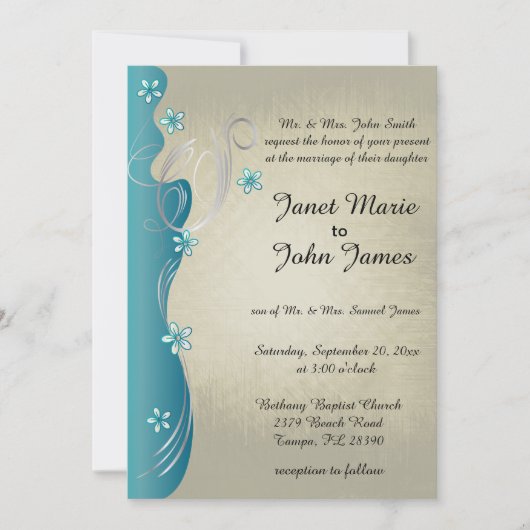 klassiek curvy ontwerp | turquoise blauw kaart (Voorkant)