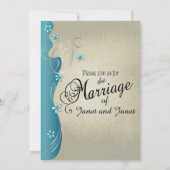 klassiek curvy ontwerp | turquoise blauw kaart (Achterkant)