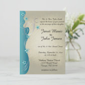 klassiek curvy ontwerp | turquoise blauw kaart (Staand voorkant)