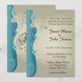 klassiek curvy ontwerp | turquoise blauw kaart (Voorkant / Achterkant)