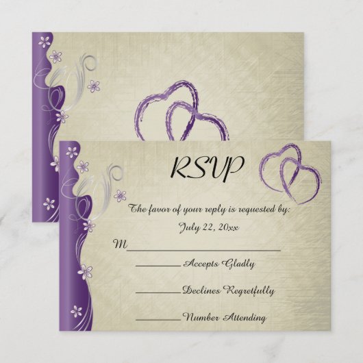 klassiek curvy ontwerp | Vlierbes RSVP Kaartje (Voorkant / Achterkant)