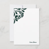 Klassiek Damask Regency Phthalo Groen Notitiekaartje (Achterkant)
