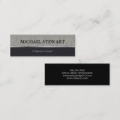 Klassiek Damaspatroonzwart leder Mini Visitekaartje (Voorkant / Achterkant)