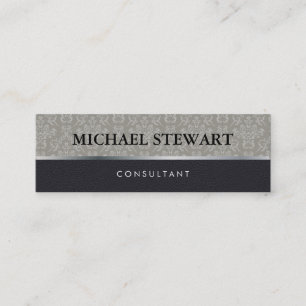 Klassiek Damaspatroonzwart leder Mini Visitekaartje