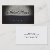 Klassiek Damaspatroonzwart leder Visitekaartje (Voorkant / Achterkant)