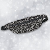 Klassiek damast patroon in zwart wit met rollen heuptasje