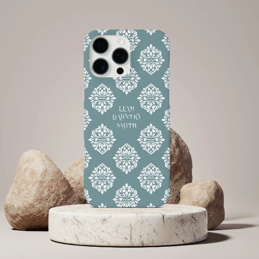 Klassiek Damast Regency Tinblauw iPhone Hoesje
