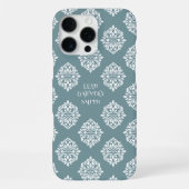 Klassiek Damast Regency Tinblauw iPhone Hoesje (Achterkant)