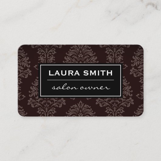 Klassiek damastpatroon visitekaartje (Voorkant)
