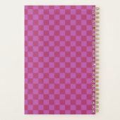 Klassiek dambordpatroon van roze pruim planner (Achterkant)