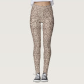 Klassiek damesbruin patroon leggings (Voorkant)