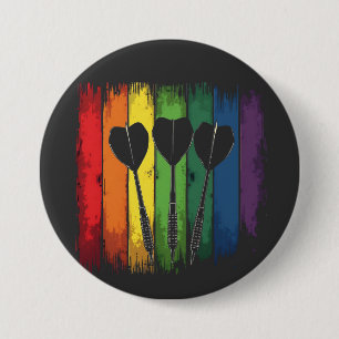 Klassiek Dart-ontwerp met LGBTQ-kleuren Vintage Ronde Button 7,6 Cm