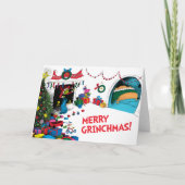 Klassiek de Grinch | De Grinch in Chimney Feestdagen Kaart (Voorkant)