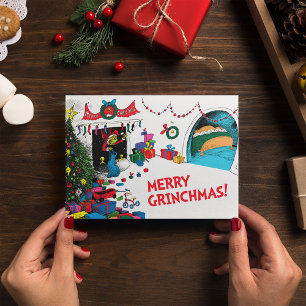 Klassiek de Grinch   De Grinch in Chimney Feestdagenkaart