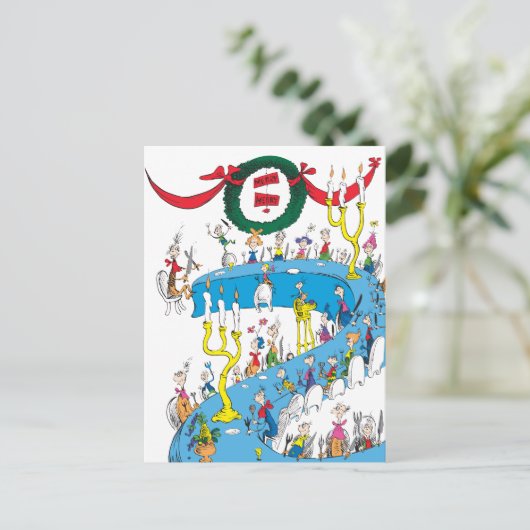 Klassiek de Grinch | Merry Merry Feast Feestdagenkaart (Staand voorkant)