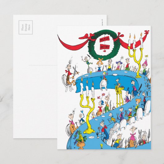 Klassiek de Grinch | Merry Merry Feast Feestdagenkaart (Voorkant / Achterkant)