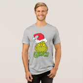 Klassiek de Grinch | Naughty of Nice Tri-Blend Shirt (Voorkant volledig)