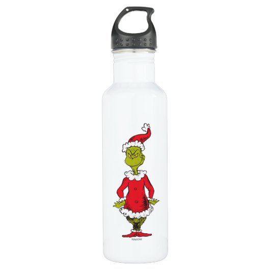 Klassiek de Grinch | Santa Claus Waterfles (Voorkant)