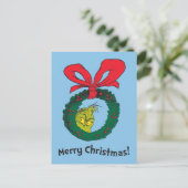 Klassiek de Grinch | Wreath Briefkaart (Staand voorkant)