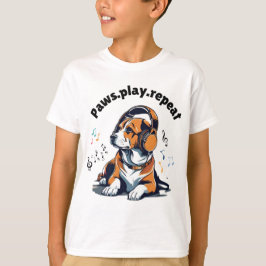 Klassiek design voor honden- en muziekliefhebbers t-shirt