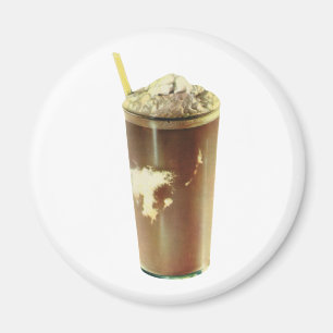 Klassiek dessert, chocolademilkshake en slagroom magneet