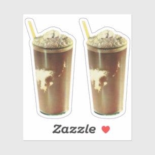 Klassiek dessert, chocolademilkshake en slagroom sticker