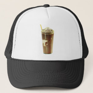 Klassiek dessert, chocolademilkshake en slagroom trucker pet