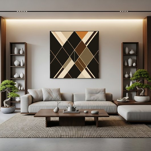Klassiek Diamantpatroon Canvas Afdruk