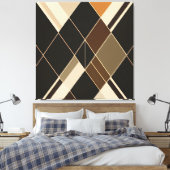 Klassiek Diamantpatroon Canvas Afdruk (Insitu (Slaapkamer))