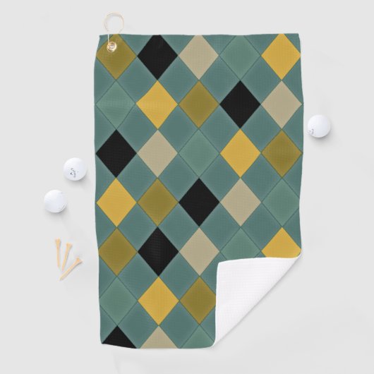 Klassiek diamantpatroon golfhanddoek (Insitu)