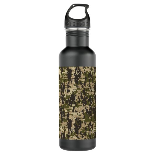 Klassiek digitaal camerapatroon waterfles  (Voorkant)