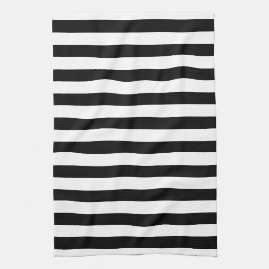 Klassiek Dik Modern Zwart & Wit Gestreept Theedoek (Verticaal)