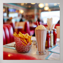 Klassiek Diner Eten - Milkshake & Fries Tafel