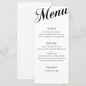 Klassiek diner menu. Traditionele huwelijks tafel Menu (Voorkant / Achterkant)