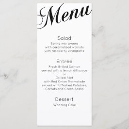 Klassiek diner menu. Traditionele huwelijks tafel Menu