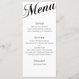 Klassiek dinermenu. Traditionele trouwtafel Menu