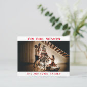 Klassiek 'Dit is het seizoen Foto Rode Kerstmis Briefkaart (Staand voorkant)