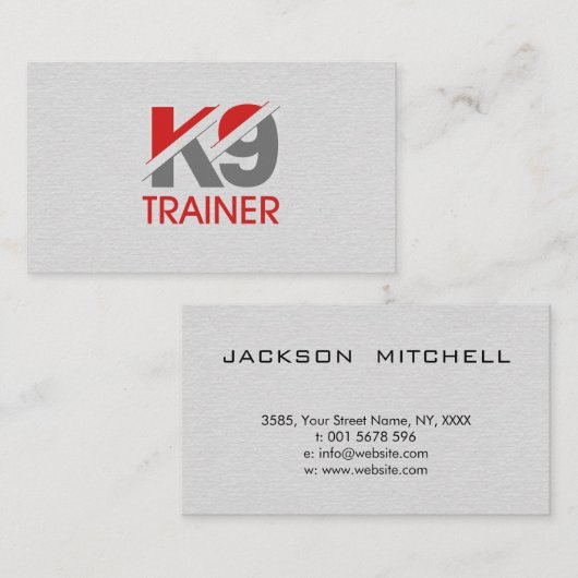 Klassiek - Dog trainer - K9 trainer Visitekaartje (Voorkant / Achterkant)