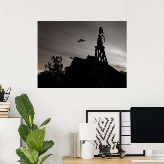 Klassiek Domed Saucer Poster (Thuiskantoor)