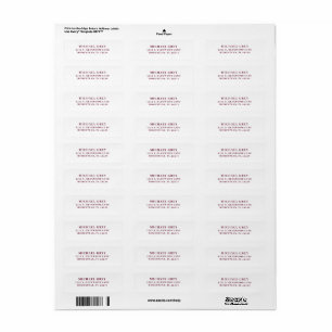 Klassiek donker burgundy modern retouradres etiket
